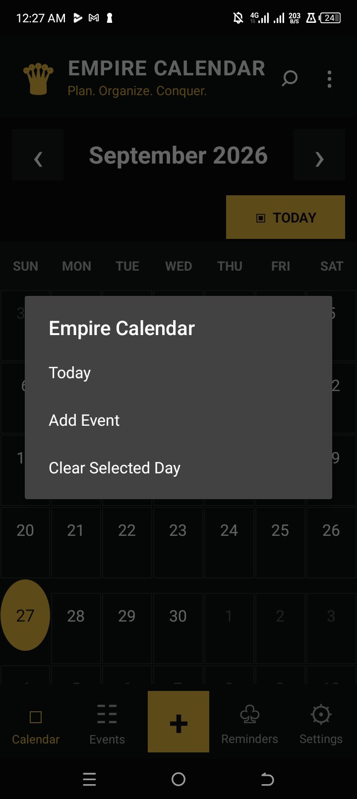 Empire Calendar add event