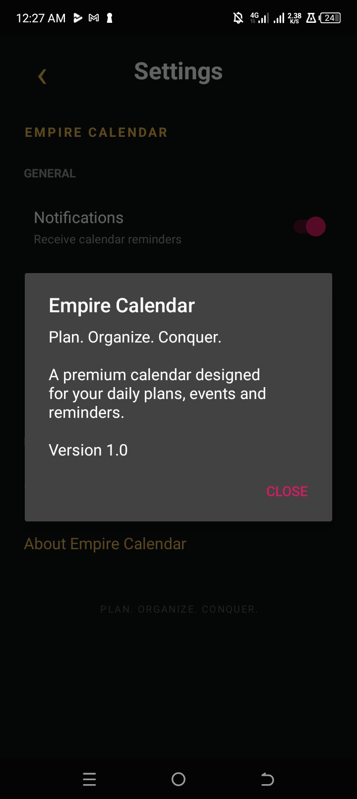 Empire Calendar about